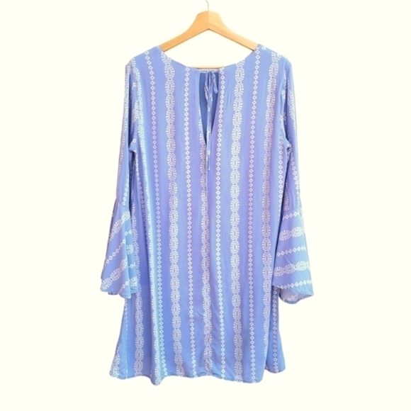 Miami Mini Shift Dress with Bell Sleeves and Back Tie - Picture 2 of 8